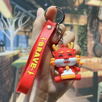 HKM-339667 Cute Cartoon Dragon Year Plush Keychain - Zodiac Keyring for Bags and Car Accessories