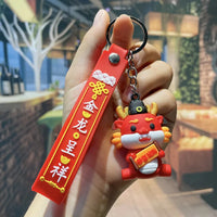 HKM-339667 Cute Cartoon Dragon Year Plush Keychain - Zodiac Keyring for Bags and Car Accessories