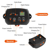 HKM-339667 Rechargeable Dog Containment System with 100 Adjustable Levels, IPX7 Waterproof Receiver for Safe Boundary Training