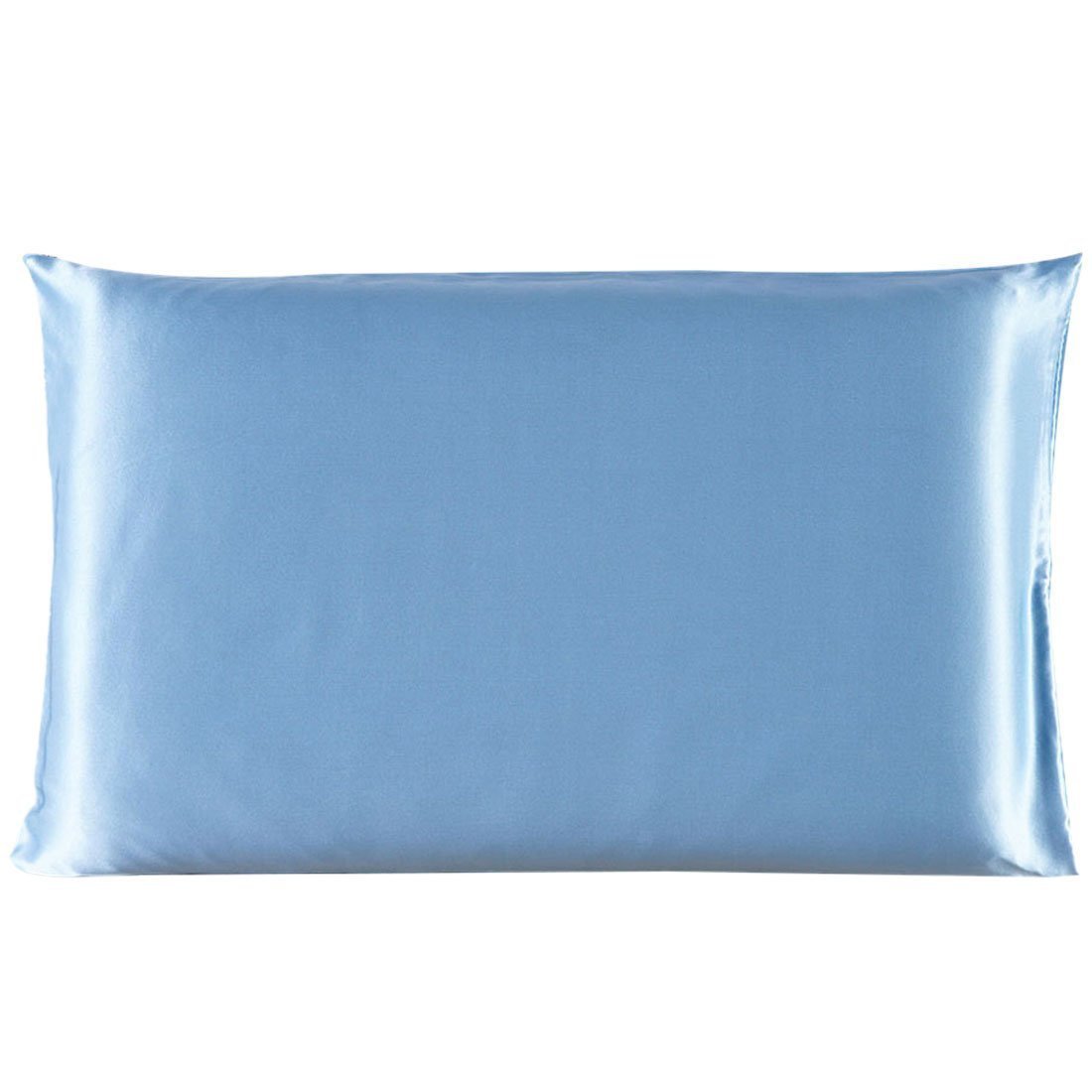 KTX-339667 Satin Ice Silk Pillowcase in Multiple Colors for Single Pillow, Soft Polyester & Mulberry Silk Blend