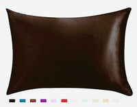 HKM-339667 Satin Ice Silk Pillowcase in Multiple Colors for Single Pillow, Soft Polyester & Mulberry Silk Blend
