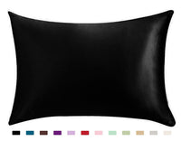 HKM-339667 Satin Ice Silk Pillowcase in Multiple Colors for Single Pillow, Soft Polyester & Mulberry Silk Blend
