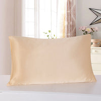 HKM-339667 Satin Ice Silk Pillowcase in Multiple Colors for Single Pillow, Soft Polyester & Mulberry Silk Blend