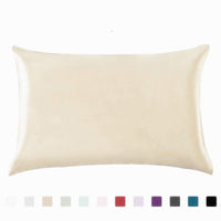 HKM-339667 Satin Ice Silk Pillowcase in Multiple Colors for Single Pillow, Soft Polyester & Mulberry Silk Blend