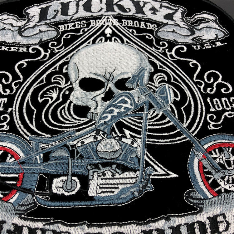 HKM-339667 Skull Design Embroidered Cloth Sticker for Accessories and Apparel