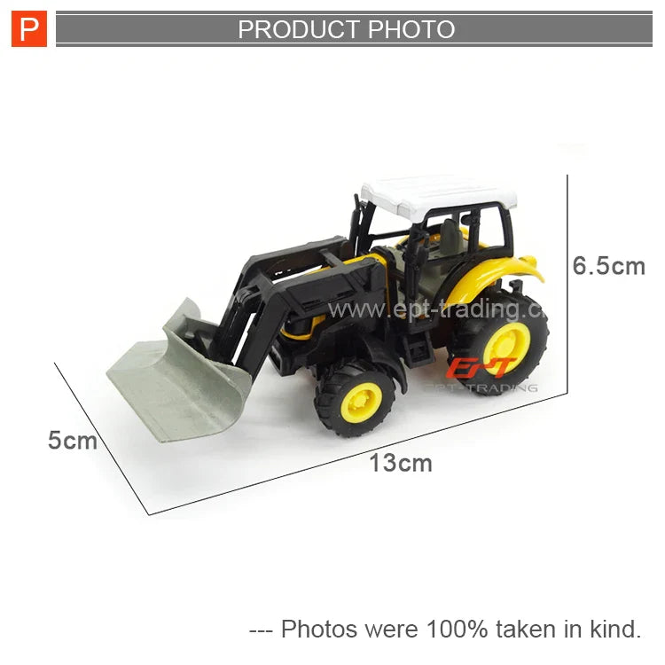 HKM-339795 Miniature Metal Diecast Farm Tractor Truck Pull Back Toy for Kids 2-7 Years