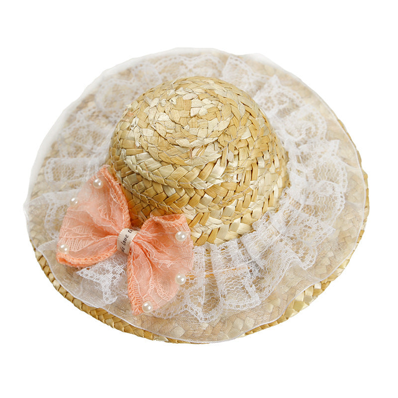 HKM-339859 Weaving Straw Hat Pet Shade for Cats and Dogs