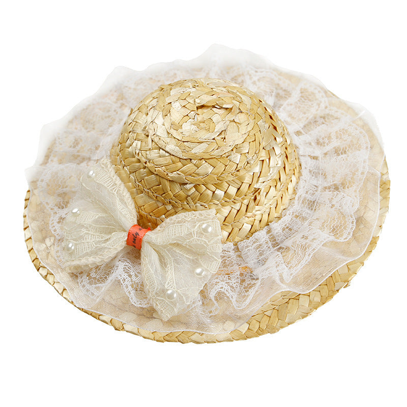HKM-339859 Weaving Straw Hat Pet Shade for Cats and Dogs