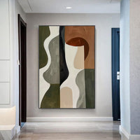 HKM-339923 Handmade Oil Painting Canvas Art - Wabi-Sabi Style Abstract Minimalism for Home Decor, Unframed and Rolled