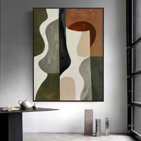 HKM-339923 Handmade Oil Painting Canvas Art - Wabi-Sabi Style Abstract Minimalism for Home Decor, Unframed and Rolled