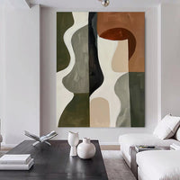 HKM-339923 Handmade Oil Painting Canvas Art - Wabi-Sabi Style Abstract Minimalism for Home Decor, Unframed and Rolled