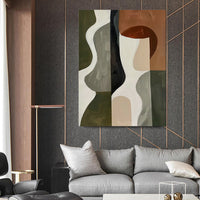 HKM-339923 Handmade Oil Painting Canvas Art - Wabi-Sabi Style Abstract Minimalism for Home Decor, Unframed and Rolled
