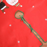 HKM-339987 Christmas Elk Print Polyester Tree Skirt Decoration - 100cm Diameter