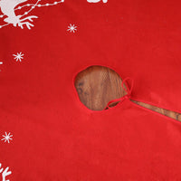 HKM-339987 Christmas Elk Print Polyester Tree Skirt Decoration - 100cm Diameter