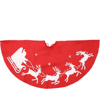 HKM-339987 Christmas Elk Print Polyester Tree Skirt Decoration - 100cm Diameter