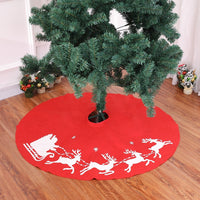 HKM-339987 Christmas Elk Print Polyester Tree Skirt Decoration - 100cm Diameter