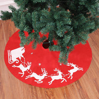 HKM-339987 Christmas Elk Print Polyester Tree Skirt Decoration - 100cm Diameter