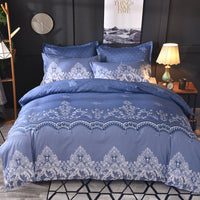 HKM-340307 Light Luxury Lace Quilt Cover Set – Multiple Sizes Available in Soft Polyester Fabric
