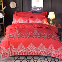 HKM-340307 Light Luxury Lace Quilt Cover Set – Multiple Sizes Available in Soft Polyester Fabric