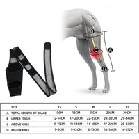 HKM-340307 Pet Dog Leg Fracture Support Gear - Neoprene Protective Thigh Sleeve in Black, Available in S, M, L, XL