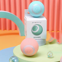 HKM-340435 Self-Playing Cat Teaser Ball - Smart Rolling Toy in Pink or Blue, USB-C Rechargeable