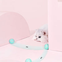 HKM-340435 Self-Playing Cat Teaser Ball - Smart Rolling Toy in Pink or Blue, USB-C Rechargeable