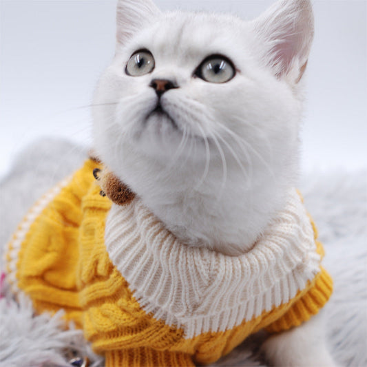 HKM-340563 Classic Knitted Pet Sweater in Soft Materials – Comfortable Winter Jacket for Small Dogs and Cats in Stylish Colors