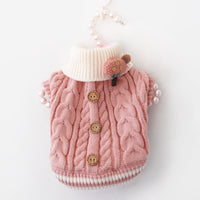 HKM-340563 Classic Knitted Pet Sweater in Soft Materials – Comfortable Winter Jacket for Small Dogs and Cats in Stylish Colors