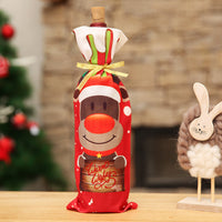 HKM-340755 Red Handmade Christmas Wine Gift Box with Snowman and Elk Designs, 34x12.5cm