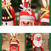 HKM-340755 Red Handmade Christmas Wine Gift Box with Snowman and Elk Designs, 34x12.5cm