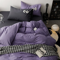 HKM-340819 Big Eyes Cotton Washed Bed Sheet Set in Modern Simplicity - Available in Multiple Sizes