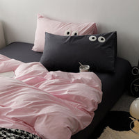 HKM-340819 Big Eyes Cotton Washed Bed Sheet Set in Modern Simplicity - Available in Multiple Sizes