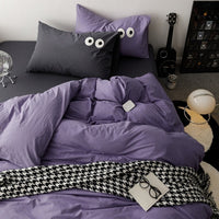HKM-340819 Big Eyes Cotton Washed Bed Sheet Set in Modern Simplicity - Available in Multiple Sizes