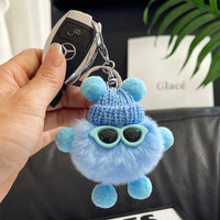 HKM-340819 Small Plush Animal Keychain Pendant for Bags and Car Keys - Cute Gift for Kids and Adults