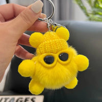HKM-340819 Small Plush Animal Keychain Pendant for Bags and Car Keys - Cute Gift for Kids and Adults