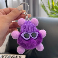 HKM-340819 Small Plush Animal Keychain Pendant for Bags and Car Keys - Cute Gift for Kids and Adults