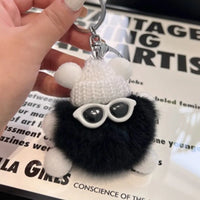 HKM-340819 Small Plush Animal Keychain Pendant for Bags and Car Keys - Cute Gift for Kids and Adults