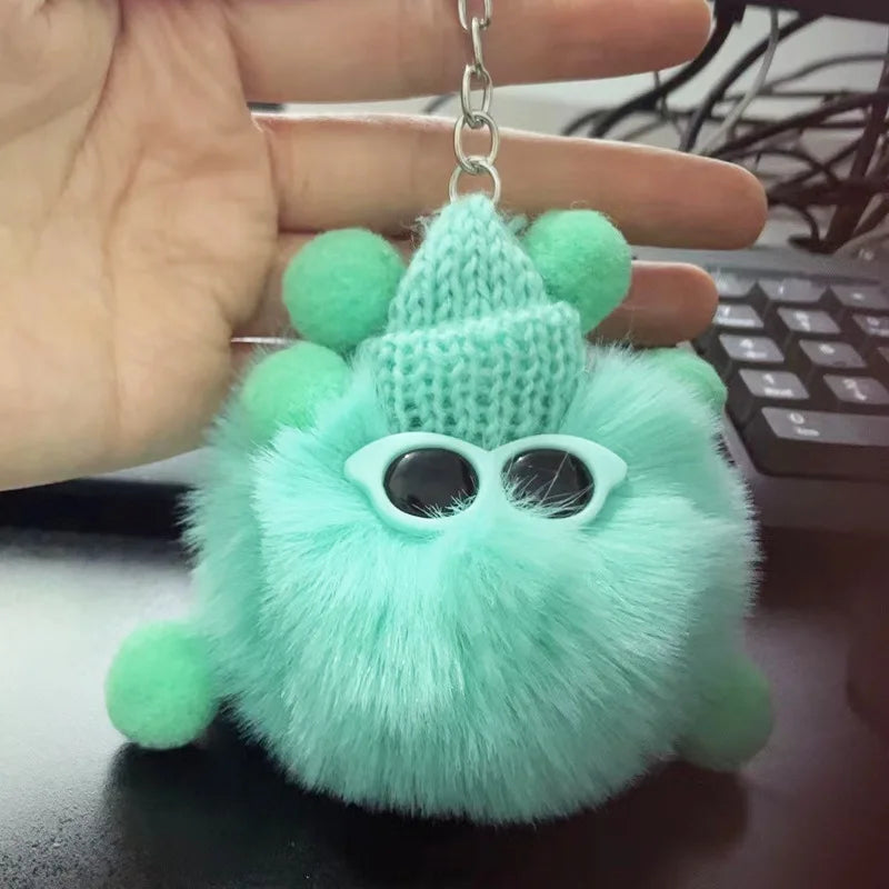 HKM-340819 Small Plush Animal Keychain Pendant for Bags and Car Keys - Cute Gift for Kids and Adults