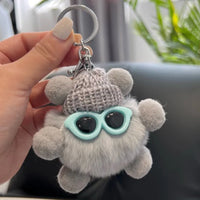 HKM-340819 Small Plush Animal Keychain Pendant for Bags and Car Keys - Cute Gift for Kids and Adults