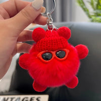 HKM-340819 Small Plush Animal Keychain Pendant for Bags and Car Keys - Cute Gift for Kids and Adults