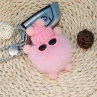 HKM-340819 Small Plush Animal Keychain Pendant for Bags and Car Keys - Cute Gift for Kids and Adults