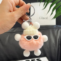 HKM-340819 Small Plush Animal Keychain Pendant for Bags and Car Keys - Cute Gift for Kids and Adults