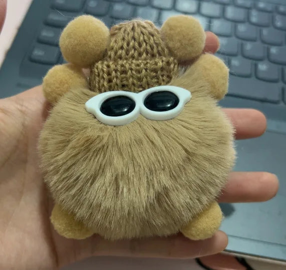 HKM-340819 Small Plush Animal Keychain Pendant for Bags and Car Keys - Cute Gift for Kids and Adults