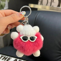 HKM-340819 Small Plush Animal Keychain Pendant for Bags and Car Keys - Cute Gift for Kids and Adults