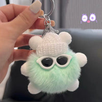 HKM-340819 Small Plush Animal Keychain Pendant for Bags and Car Keys - Cute Gift for Kids and Adults