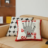 HKM-340947 Bauhaus Square Cushion Pillow for Living Room or Bay Window, 45x45cm, Lightweight Design