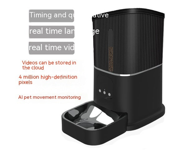 HKM-341011 Automatic Pet Feeder with Real-time Voice and Video Monitoring, 3L Capacity, Wi-Fi Enabled