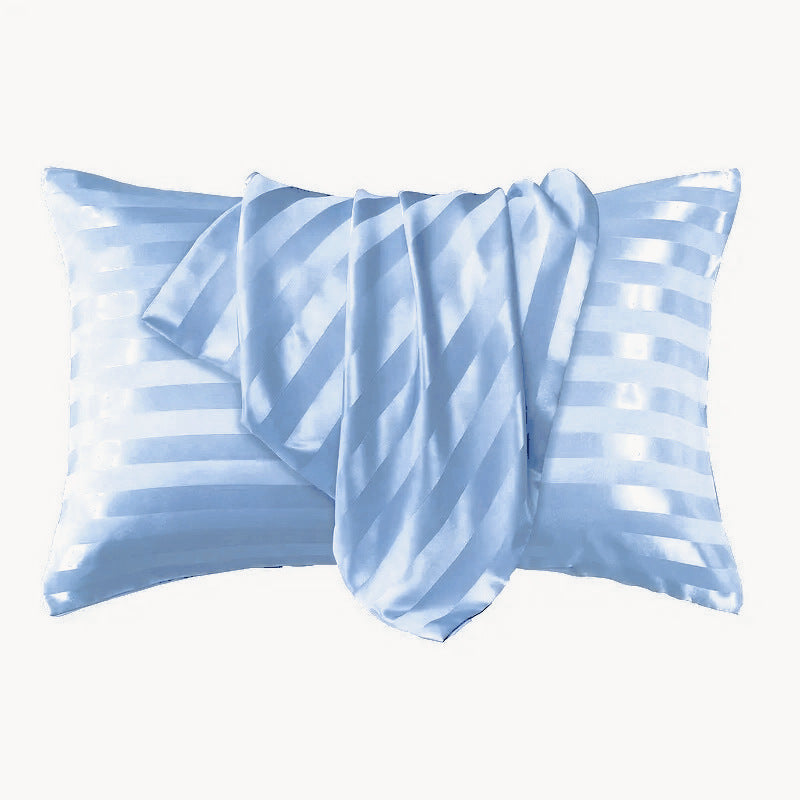 HKM-341139 Jacquard Satin Stripe Envelope Pillowcase Set - Soft Polyester Fiber, Multiple Sizes Available