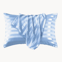HKM-341139 Jacquard Satin Stripe Envelope Pillowcase Set - Soft Polyester Fiber, Multiple Sizes Available