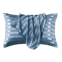 HKM-341139 Jacquard Satin Stripe Envelope Pillowcase Set - Soft Polyester Fiber, Multiple Sizes Available